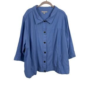 Woman Within Linen Blend Jacket Blazer Size 28W Office Business Travel